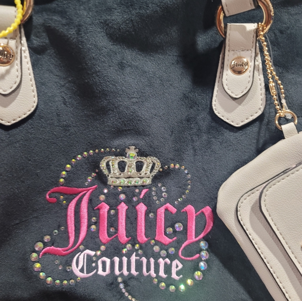 Juicy Couture Dreamy Juicy Tote Liquorice/Crystal Crown New Exclusive - Picture 5 of 12